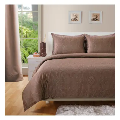 400 TC - Cotton Rich Paisley Print Duvet Cover Set Brown [Super King]