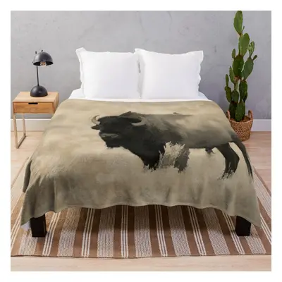 Fleece Throw Blanket American Buffalo - Plains Bison for Sofa Couch Kids x Inches