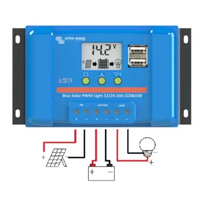 Victron Bluesolar PWM Charge Controller 12/24v 20A LCD Screen & USB