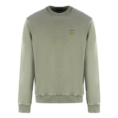 (M) Lyle & Scott Washed Mock Neck Green Sweater