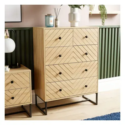 Home Source Aztec Drawer Chest Bedroom Storage Unit