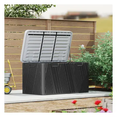 Outsunny 380L Garden Storage Box Waterproof Outdoor Storage Box Wood Effect