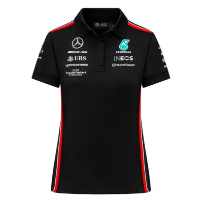 (XS) Mercedes-AMG Team Polo Shirt (Black) - Ladies