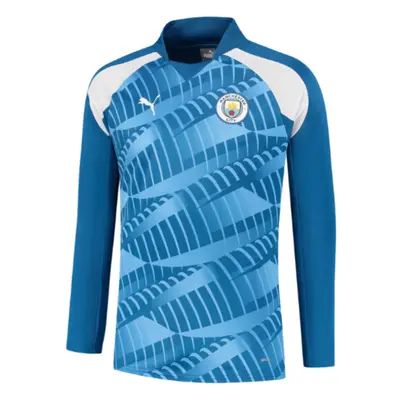 (XXL) Man City Pre-Match LS Sweat Top (Lake Blue)