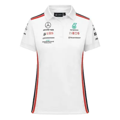 (XL) Mercedes-AMG Team Polo Shirt (White) - Ladies