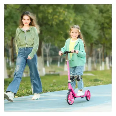 AIYAPLAY Kids Scooter, Foldable Kick Scooter w/ Adjustable Handlebar, Pink