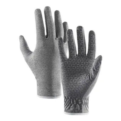 (Grey, XL) Thin Touch Screen Gloves Non Slip Breathable Full Finger Gloves Unisex For Outdoor Sp