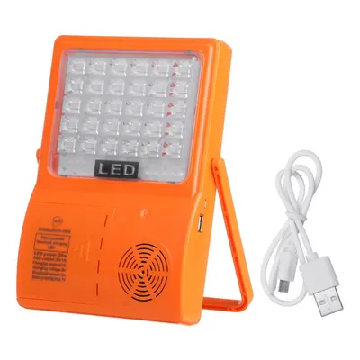 (Orange) Multifunction Outdoor LED Solar Light Portable Adjustable 4800mAh Levels bluetooth Spea