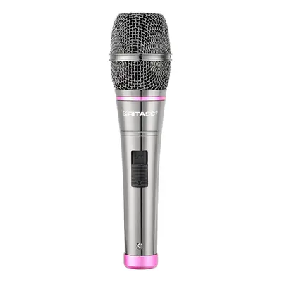 (Pink) Wired Microphone for Conference Teaching Karaoke