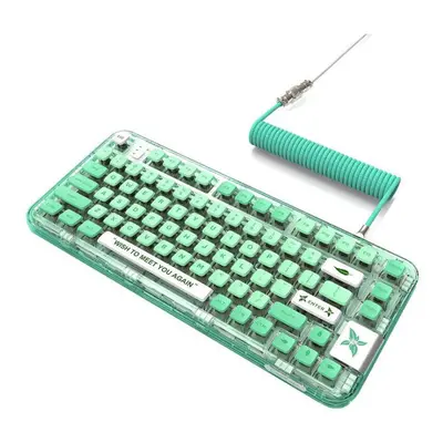 (Green, Brilliant Switch) Transparent Mechanical Keyboard Keys RGB Hot Swappable Triple Mode Blu