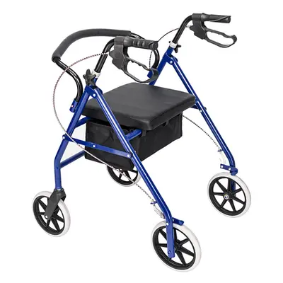 (Black & Blue) Rollator Mobility Walker Disability Aid Walking Wheels with Seat