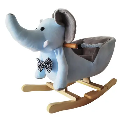 Kids Rocking Horse Ride on Toy Seat Belt Safety Toddler Elephant Music