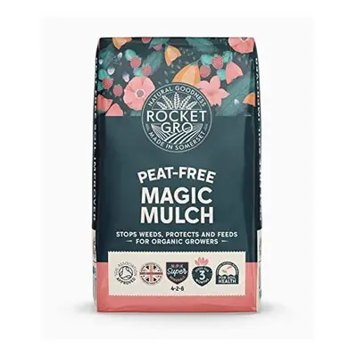 RocketGro Organic Mulch 50l Peat-Free bio active rich in NPK natural fertiliser soil conditioner