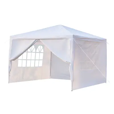 (W/4 sidewalls) 3x3M Heavy Duty Gazebo Marquee Canopy Garden Tent & Side