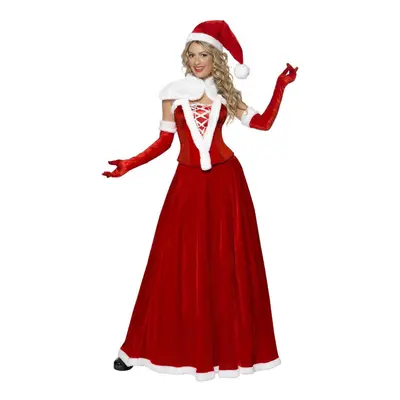 (L, Red) Smiffys Womens/Ladies Luxury Miss Santa Costume Set