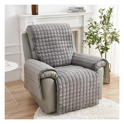 (grey, 116x190cm) 1/2/3 Seater Recliner Sofa Cover Flannel Plush Armchair Sofa Cover Non-slip Re