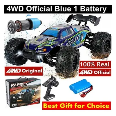 (blue, battery) New 4wd Original Remote Control Car Off Road 4x4 Rc High Speed Truck 50km/h Fast