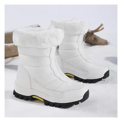 (white, 35) Tuinanle Ankle Boots Women Winter Shoes Keep Warm Non-slip Black Snow Boots Ladies W