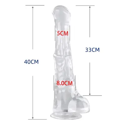 (floral white) Transparent Super Big Realistic Horse Dildos For Women Suction Cup Large Penis Hu