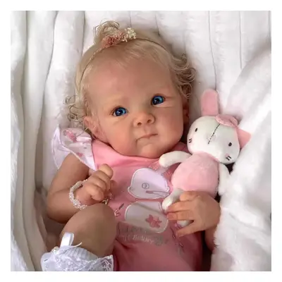 (as the picture, 18inch) 18inch Newborn Baby Reborn Doll Bettie Lifelike Soft Touch Cuddly Baby 