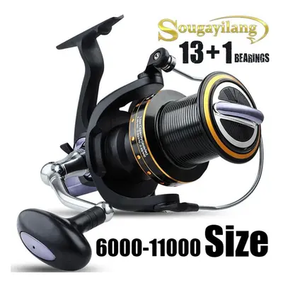 (10000) Sea Fishing Reels Size Saltwater Spinning Reel Aluminum Cnc Big Spool Handletrolling Ree