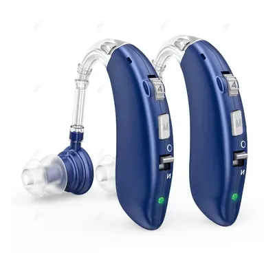 (blue, 2) Best Rechargeable Digital Bte Hearing Aid Adjustable Tone Sound Amplifier Portable Dea