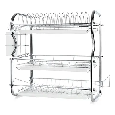 Multi-functional 3-tier Dish Rack Kitchen Supplies Storage Rack Draining Rack With