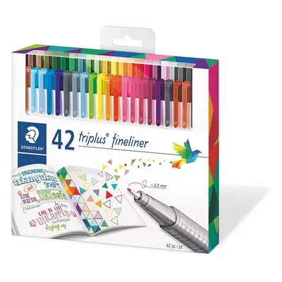 STAEDTLER 0.3 mm Triplus Fineliner Superfine Point Pens - Assorted (Pack of 42)