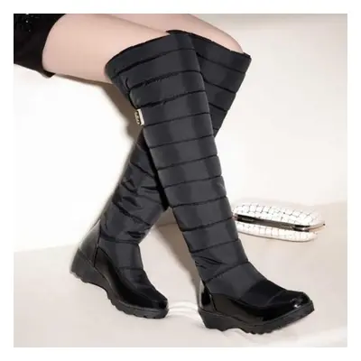 (black, 43) Women&apos;s Over Knee High Winter Boots Warm Fur Shoes