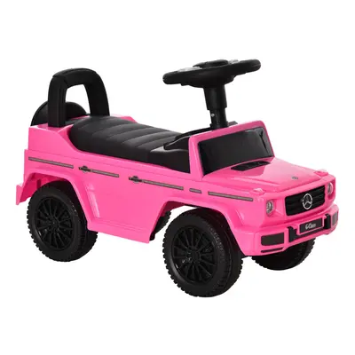 HOMCOM Benz G350 Kids Ride on Sliding Car w/ Under Seat Storage No Power Pink