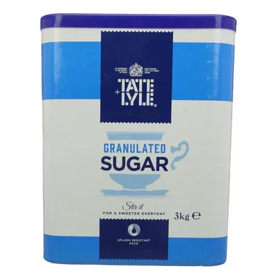 Tate and Lyle Fairtrade Granulated Pure Cane Sugar Drum with Handle kg