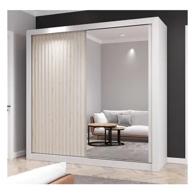 (WHITE, 203CM) FHI-kingston Modern Sliding Door Wardrobe