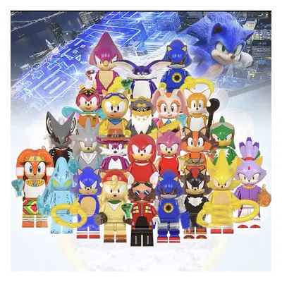 (24PCS Sonic The Hedgehog) 24PCS Sonic The Hedgehog Toy Action Mini Figures Fits Lego Sets