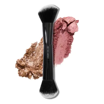 LAURA GELLER NEW YORK Dual-Ended Blush + Bronzer Brush - Blush Bronzer Contour Face Makeup Brush