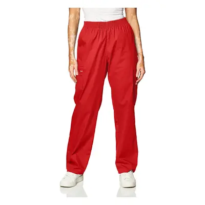 Dickies womens Signature Elastic Waist medical scrubs pants Red Large Petite US