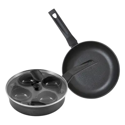 Prestige Pan Set Aluminium Egg Poacher 9x Tougher Frying Pan Non Stick Cookware