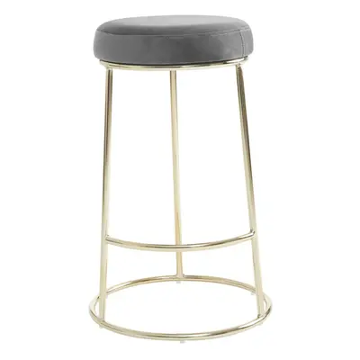 Premier Housewares Manhattan Grey Velvet Bar Stool