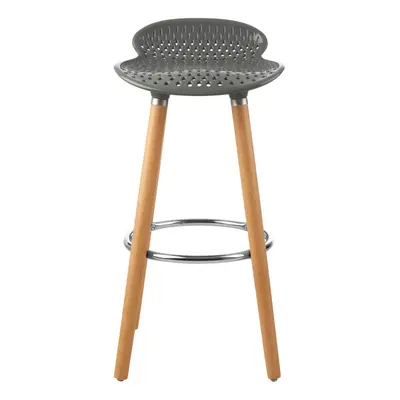 Grey Pp Seat Bar Stool, Easy to Clean Kitchen Bar Stool, Footrest Bar Stool, Space-Saver Breakfa