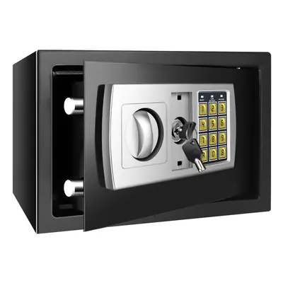 (16L(35x25x25cm), Black) Digital Security Safety Box Keypad Lock and Keys Steel Electronic Safe 