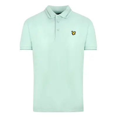 (L) Lyle & Scott Acid Blue Branded Collar Polo Shirt