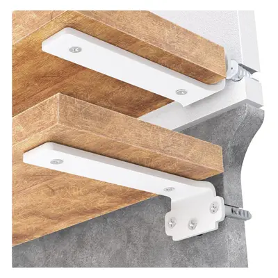 (30cm, White Pack) Pack Floating Shelf Brackets cm, Heavy Duty Shelf Brackets for Shelves, White