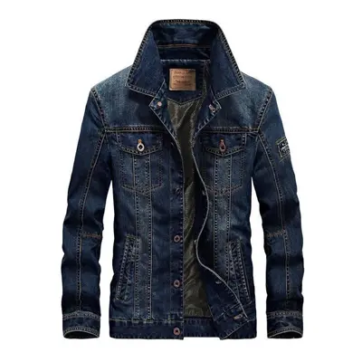 (ultramarine blue, L) Denim Men &apos;s Jacket Jacket Men &apos;s Large Size Thin Loose Men &apo