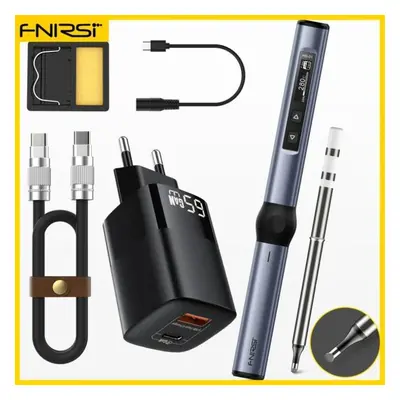 (blue, blue PD 65W) Fnirsi Hs-01 Smart Electric Soldering Iron Pd 65w Adjustable Constant Temper