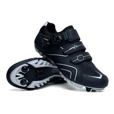 (black,white, 46) Cycling Shoe Men Sneakers Women Mountain Bike Shoes Mountain Leather Carbon Ri