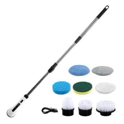 (B) Electric Spin Brush Shower Scrubber With Long Handle Ipx7 Waterproof Detachable Rechargeable