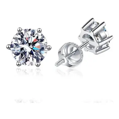 (as the picture, 1ct and 1ct) D Color 2ct Moissanite Earrings For Women Men Lab Diamond White Go