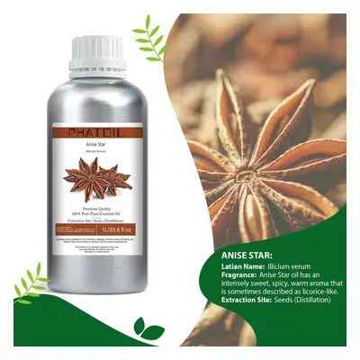 (as the picture, Anise Star) Phatoil 1000ml Essential Oils, Vanilla Lavender Rosemary Geranium 1