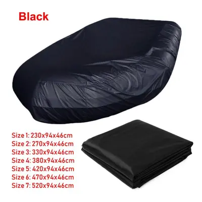 (black, 4XL) 7.5ft-17ft Length Inflatable Rib Boat Dinghy Cover Waterproof Anti-uv Cover