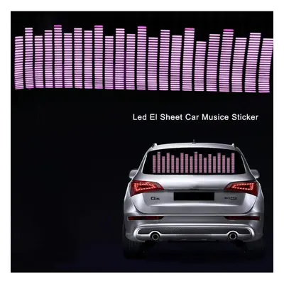 (pink, 90*10cm) Car Rear Window Sticker Led Sound Activated Equalizer Car Neon El Light Music Rh