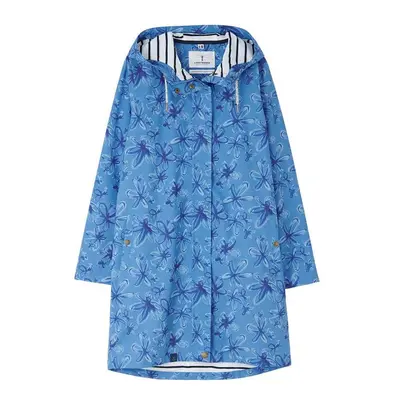 (18, Marine Blue Floral) LightHouse Women's Long Beachcomber Jacket - Ladies 3/4 length Windproo